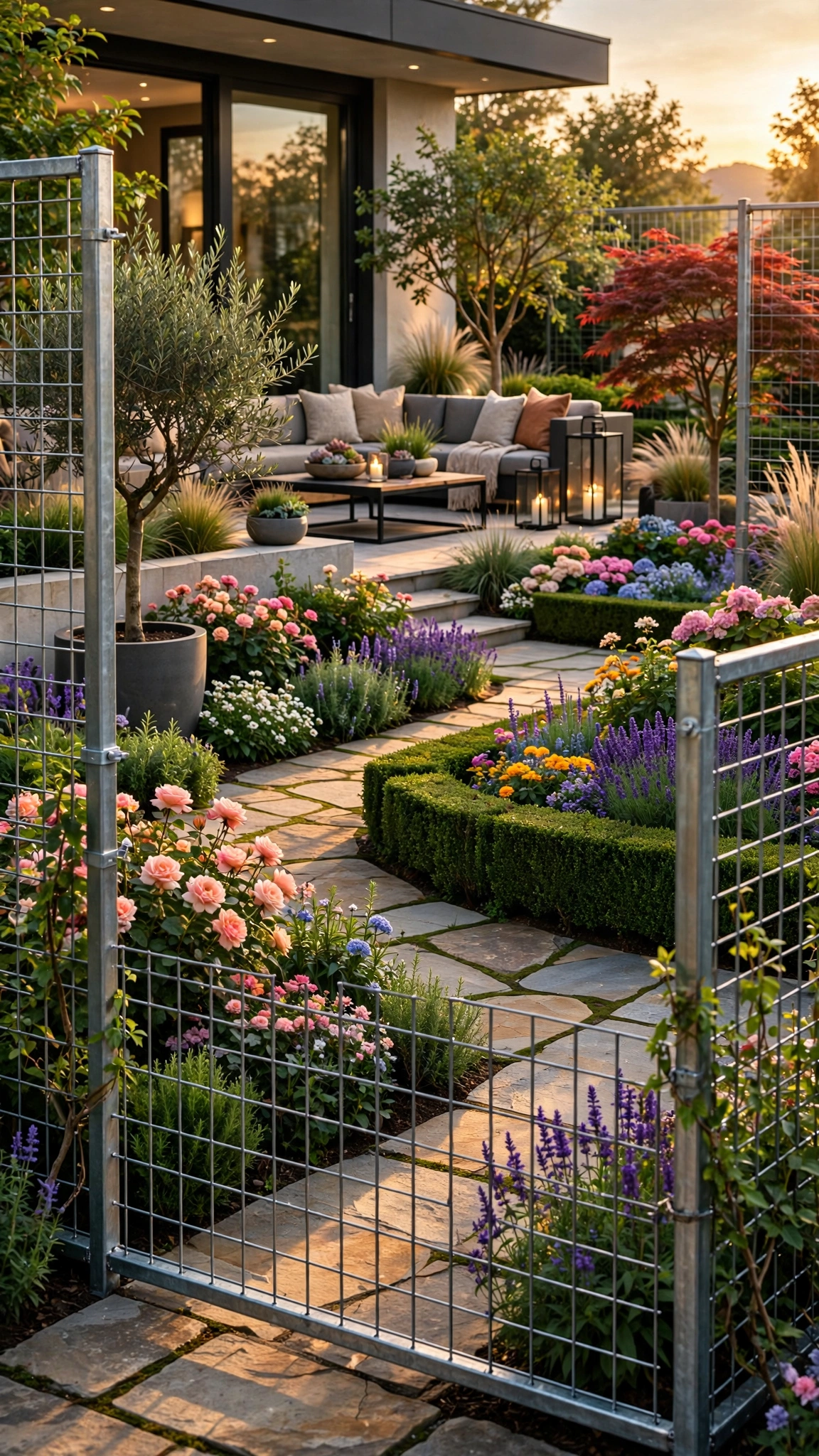 Luxury Garden at Golden Hour