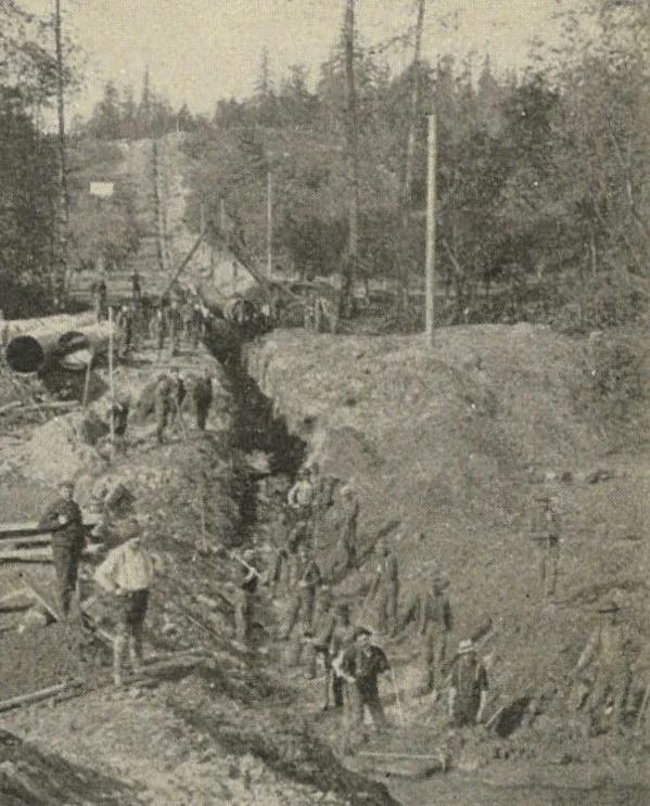 water line trench