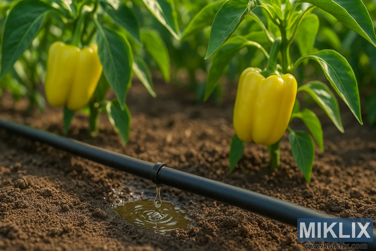 Drip irrigation for peppers