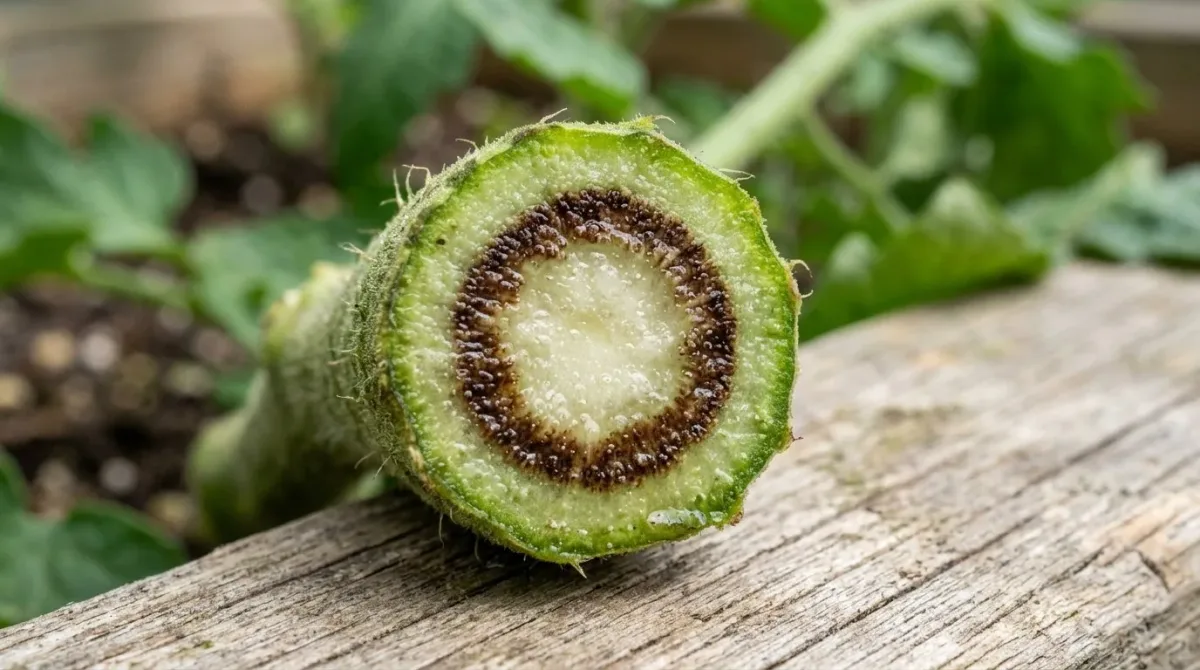 Fusarium wilt vascular browning tomato stem