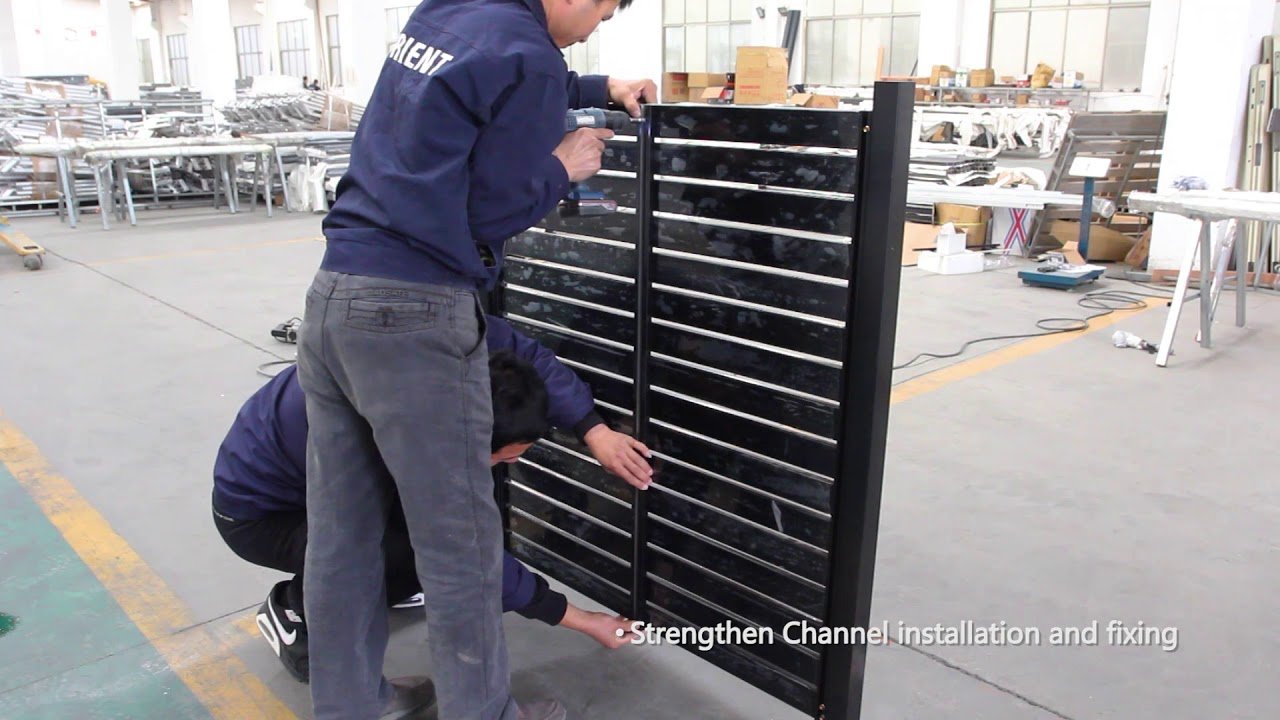 louvered aluminum slat screen