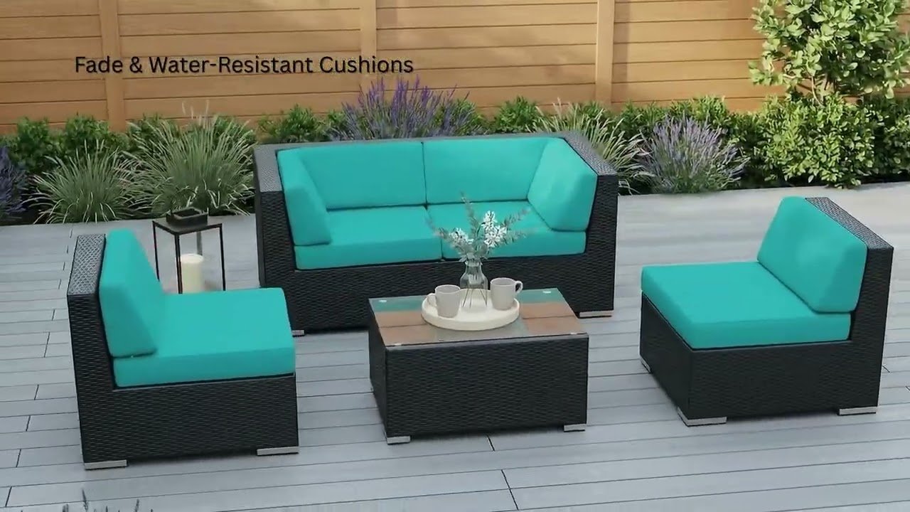 patio furniture pushed against wall