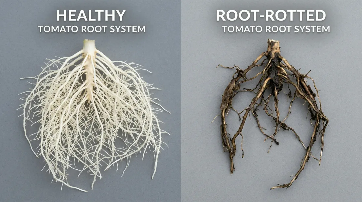 Root rot on tomato