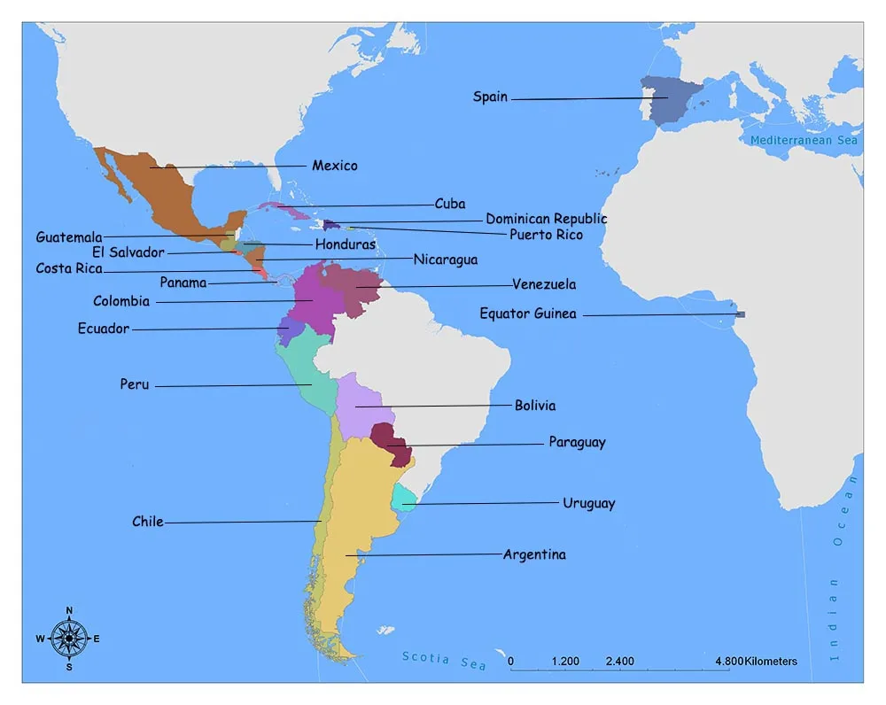 Spanish-speaking countries Latin America