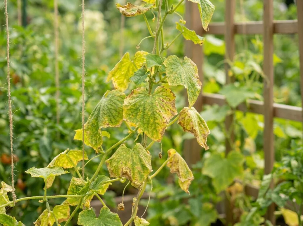 Why are cucumber leaves turning yellow?